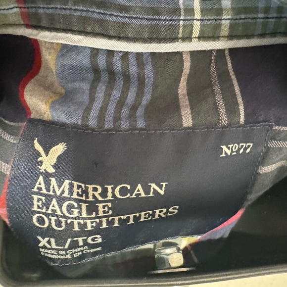 Vintage American Eagle Plaid Western Pearl Snap Long Sleeve Shirt XL - Picture 4 of 4